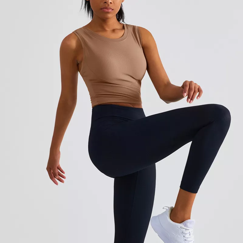 Integrated Tight Fitting Racerback Vest Yoga Top