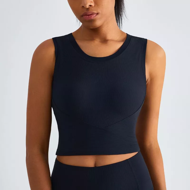 Integrated Tight Fitting Racerback Vest Yoga Top