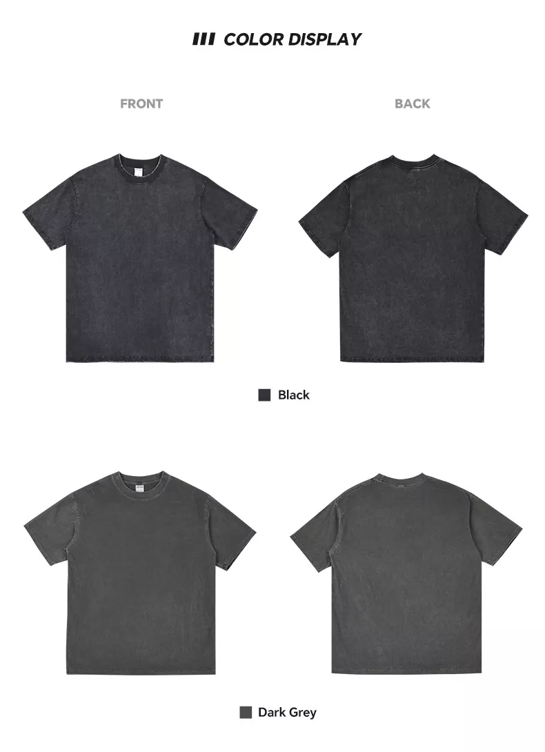 Washed Worn-out Pure Cotton Short Sleeve Men's T-Shirt