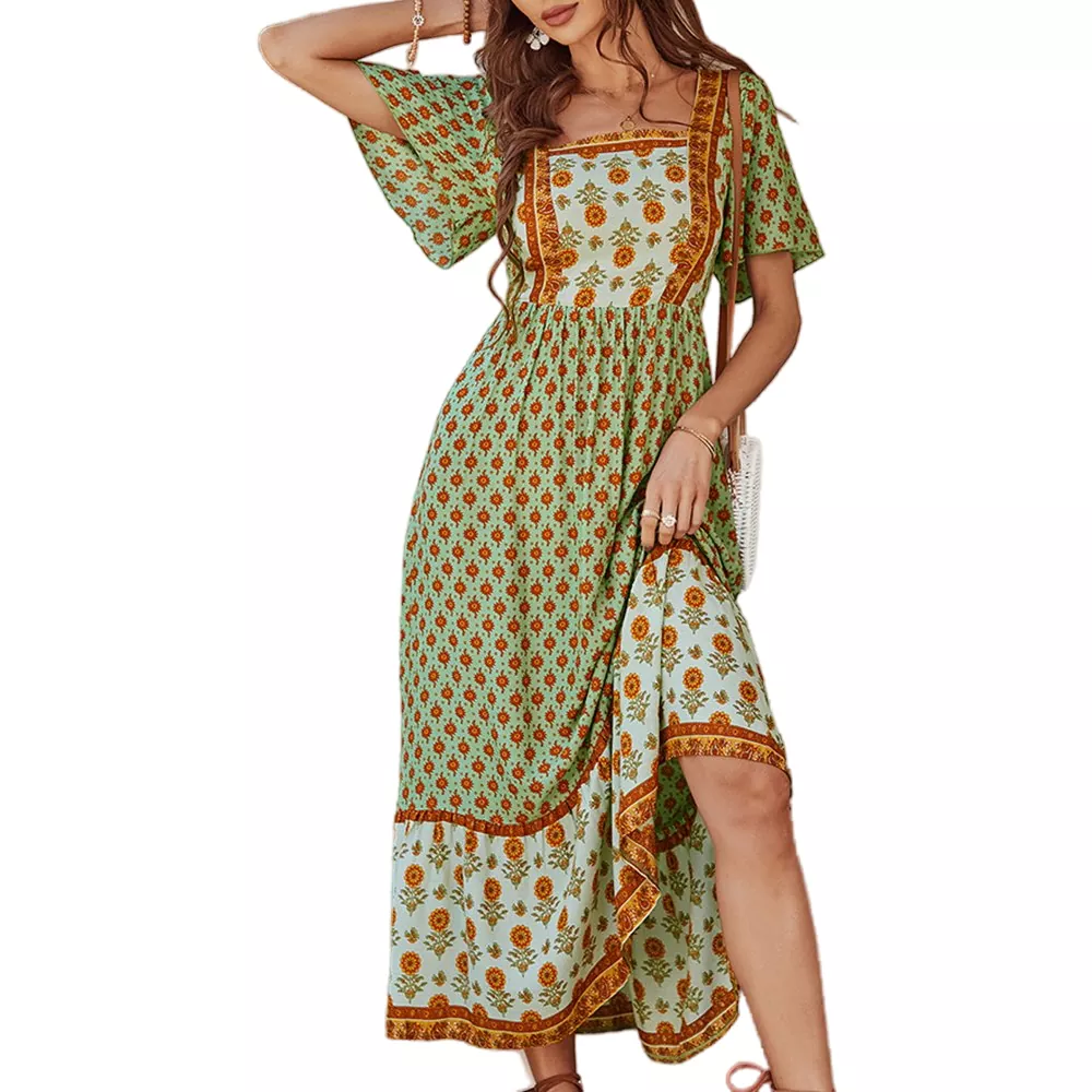 Floral Print Maxi Vacation Style Maxi Dress