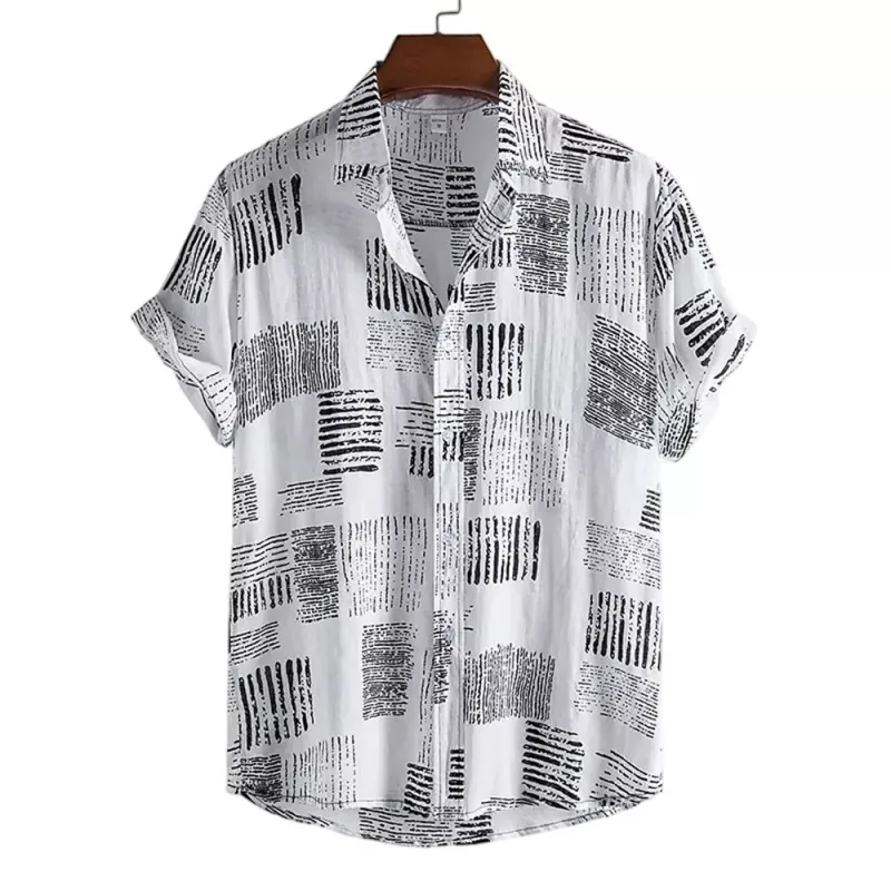 Printed Fashionable Men's Short Sleeve Shirt
