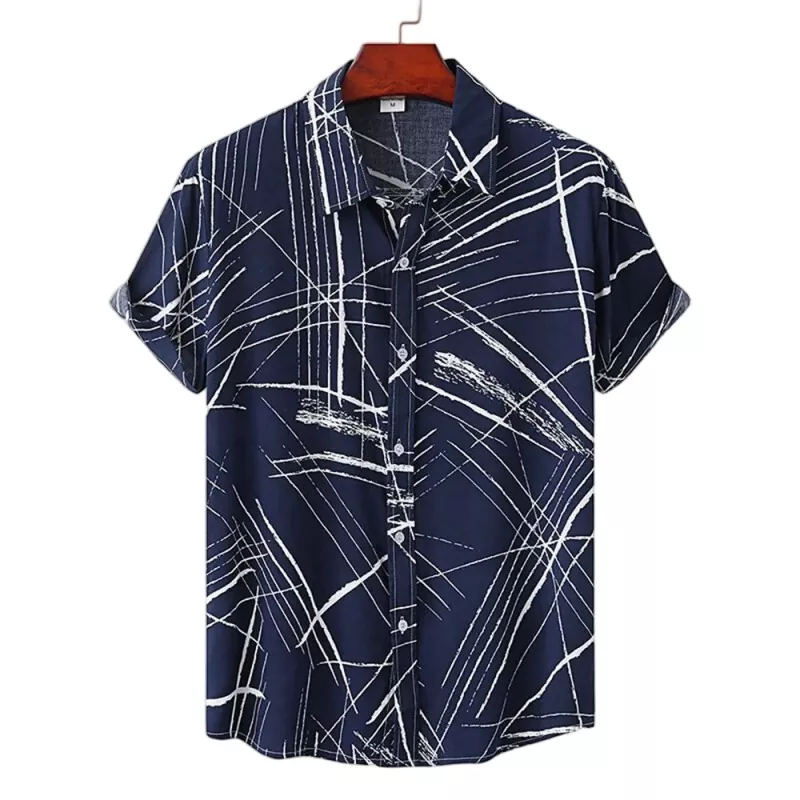 Printed Fashionable Men's Short Sleeve Shirt
